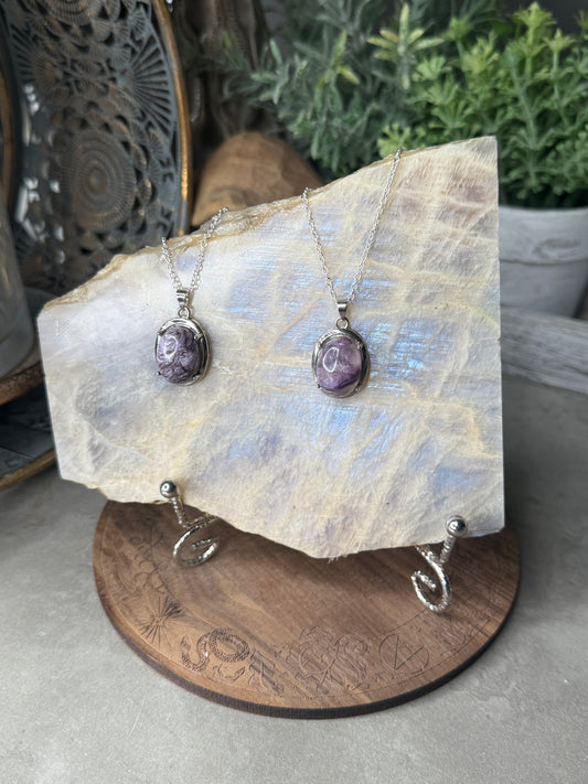Charoite Crystal Pendants