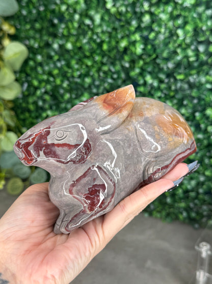 Picture Jasper Large Bunny Rabbit Carving