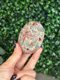 Red Marcasite palmstone Crystal carving J - Indonesia