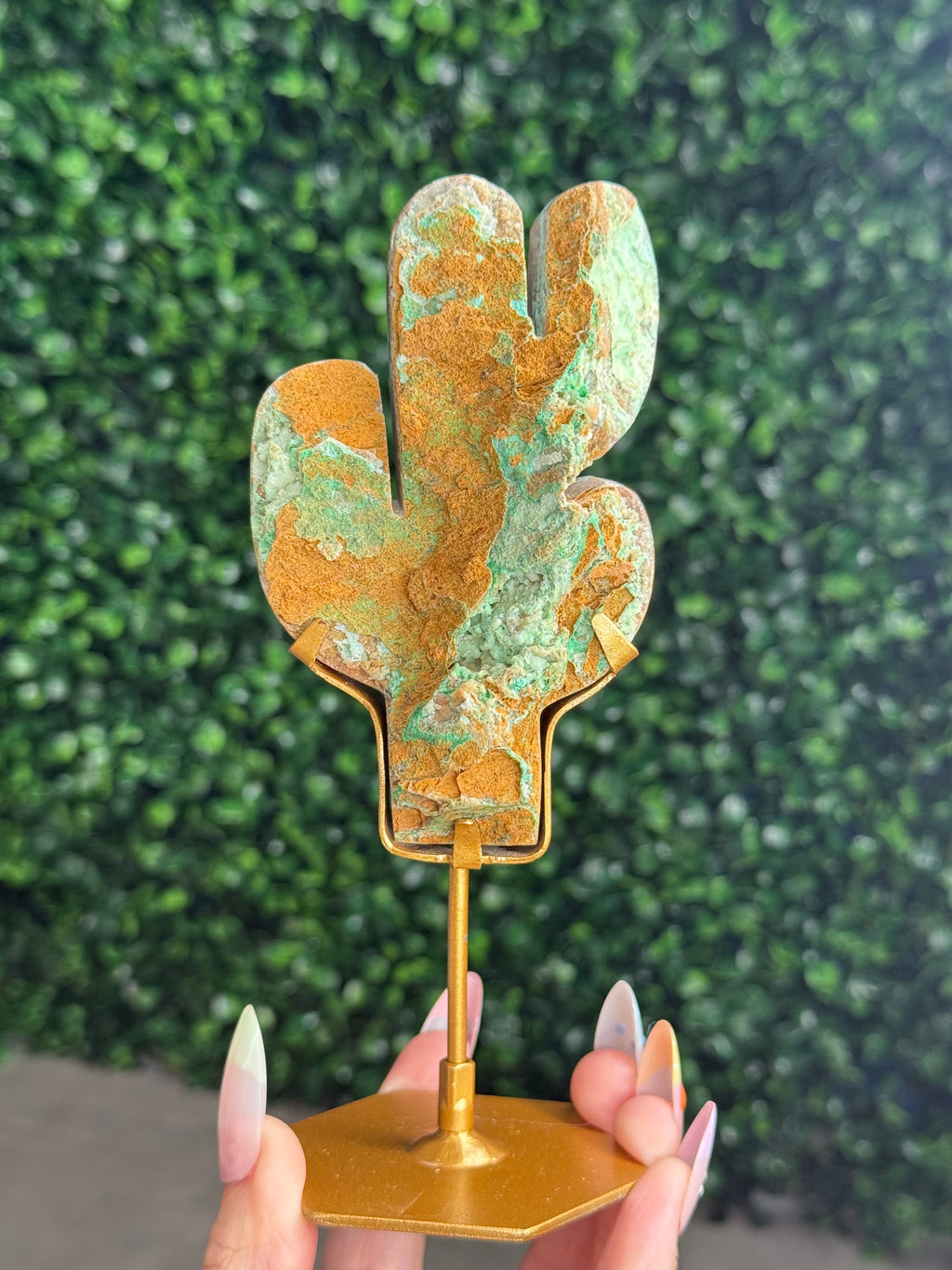 Smithsonite Cactus Crystal Carving - Indonesia - C