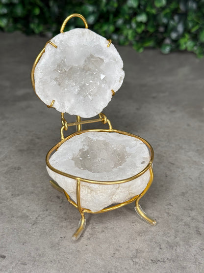 Agate Geode Ring Boxes with Stand