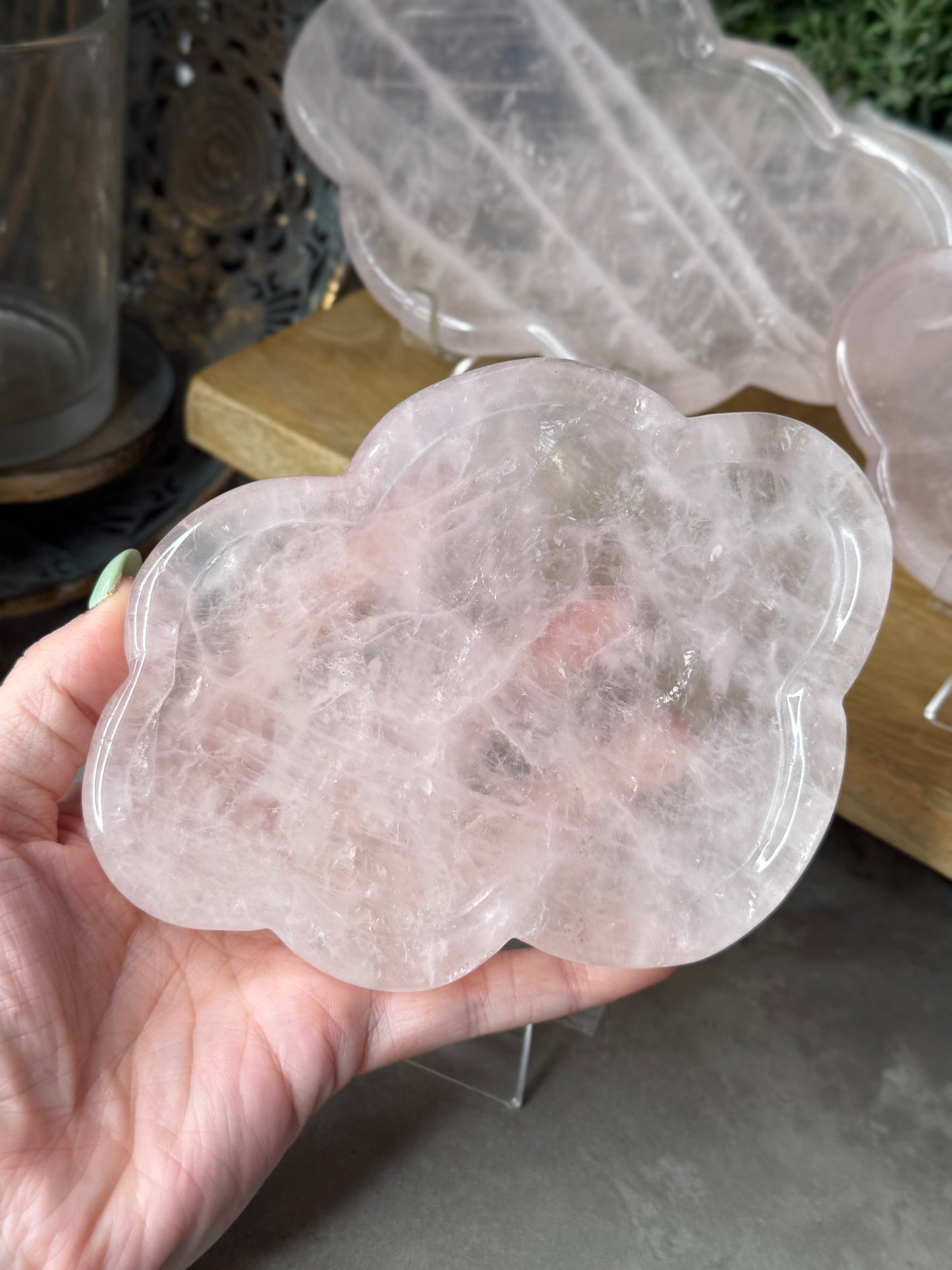 Large Rose Quartz Crystal Cloud Trays