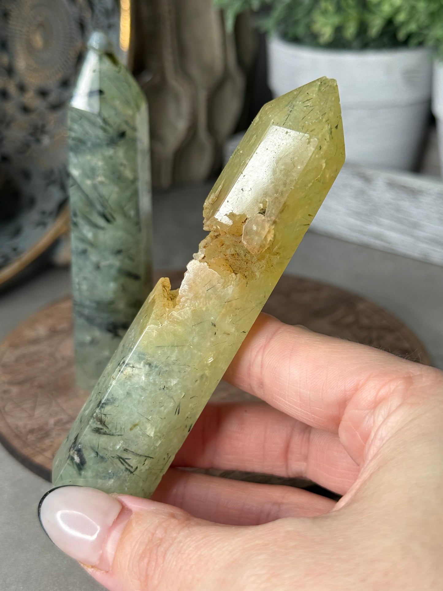 Prehnite with Epidote Inclusion Towers