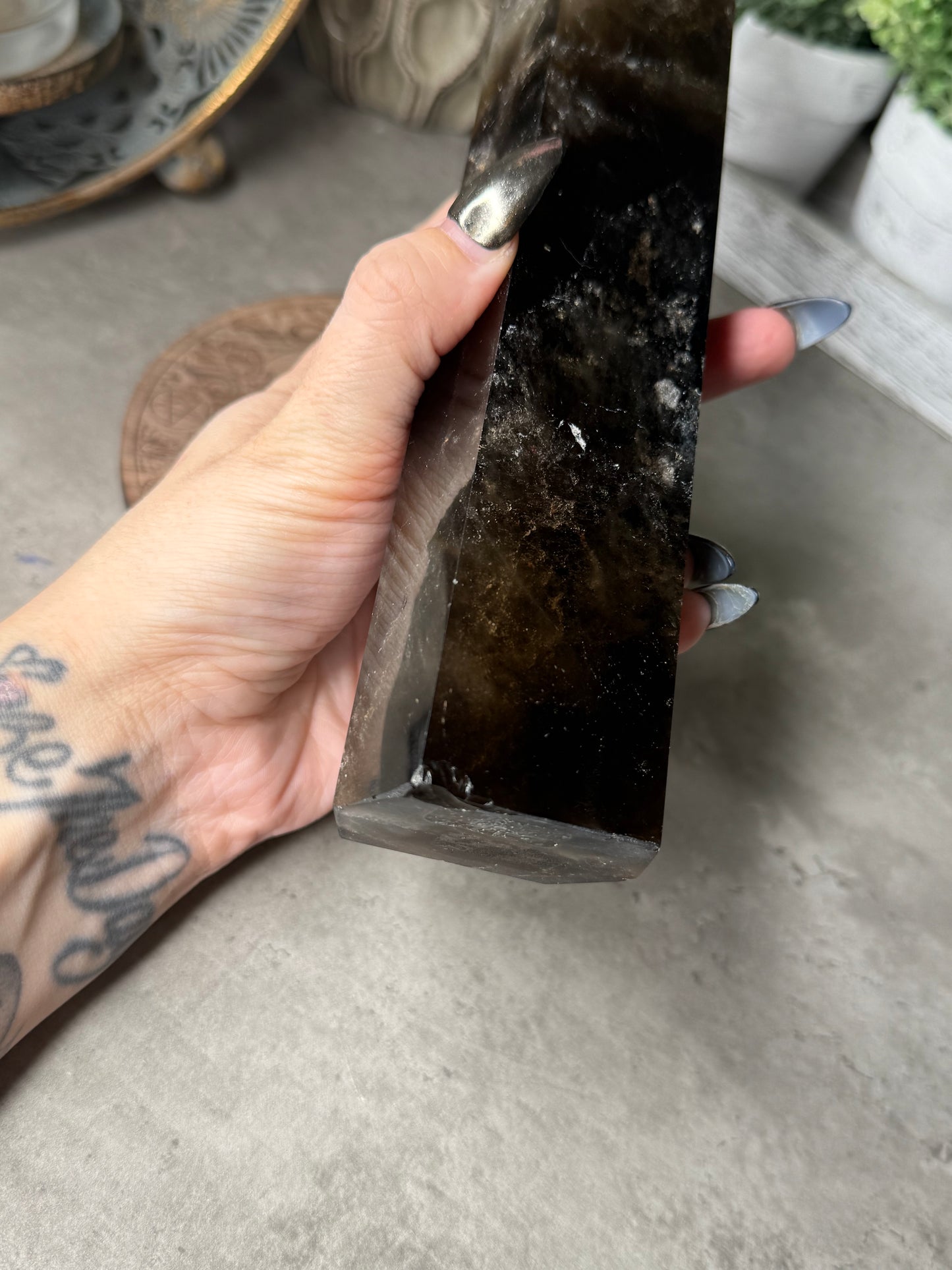 Large Smokey Quartz Tower - imperfect