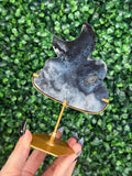Blue Plume Agate Cloud & Moon Crystal Carving - A