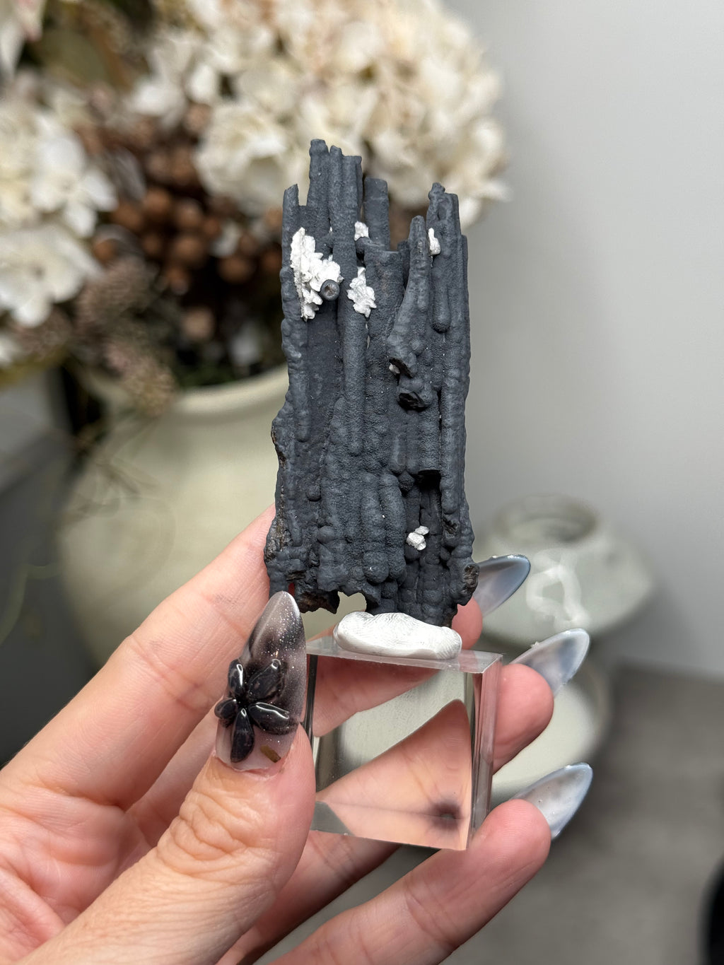 Goethite Stalactites with Calcite from Aouz, Er Rachidia Province, Morocco - L