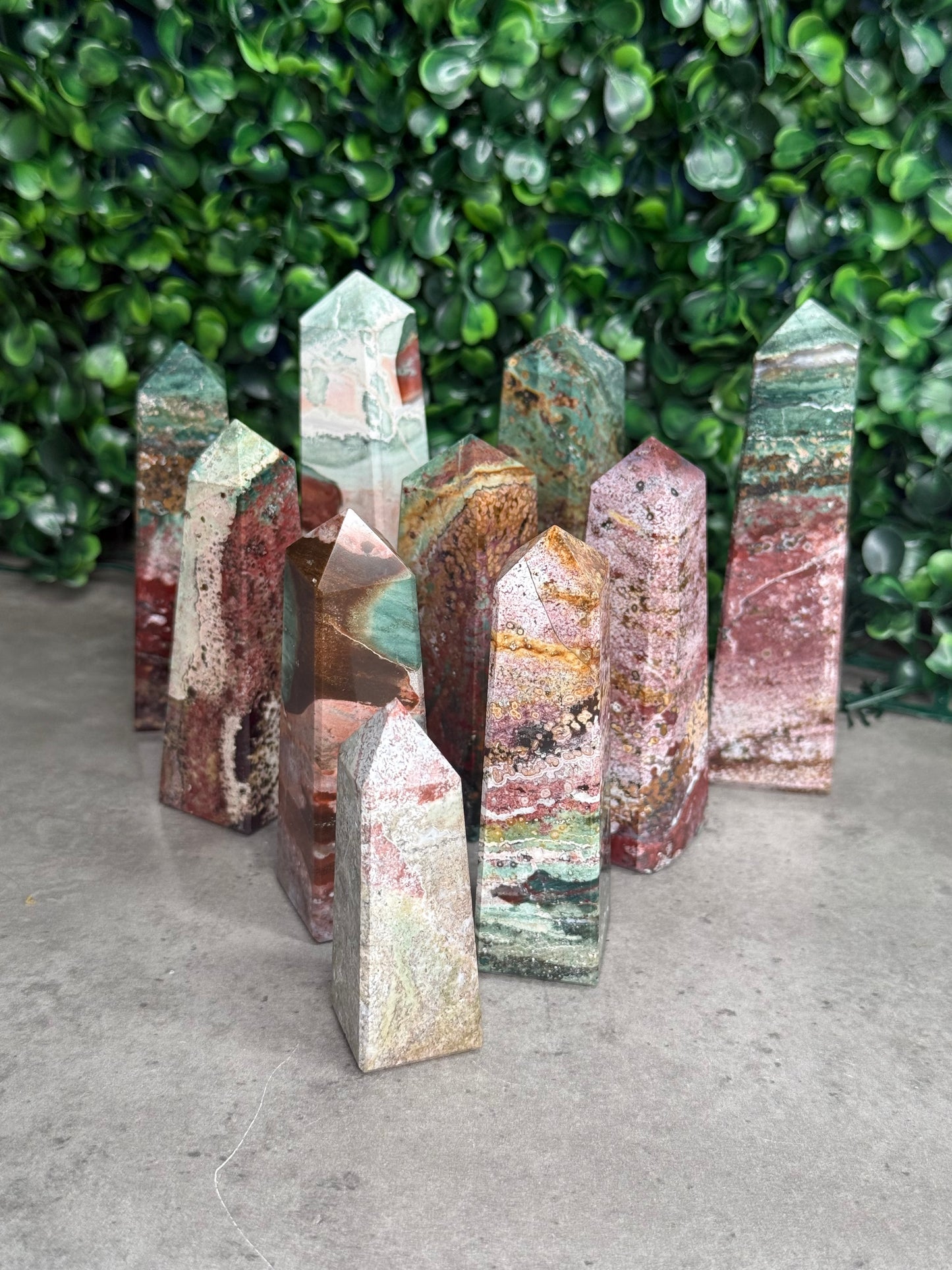 Unicorn Jasper Towers Crystal Carvings
