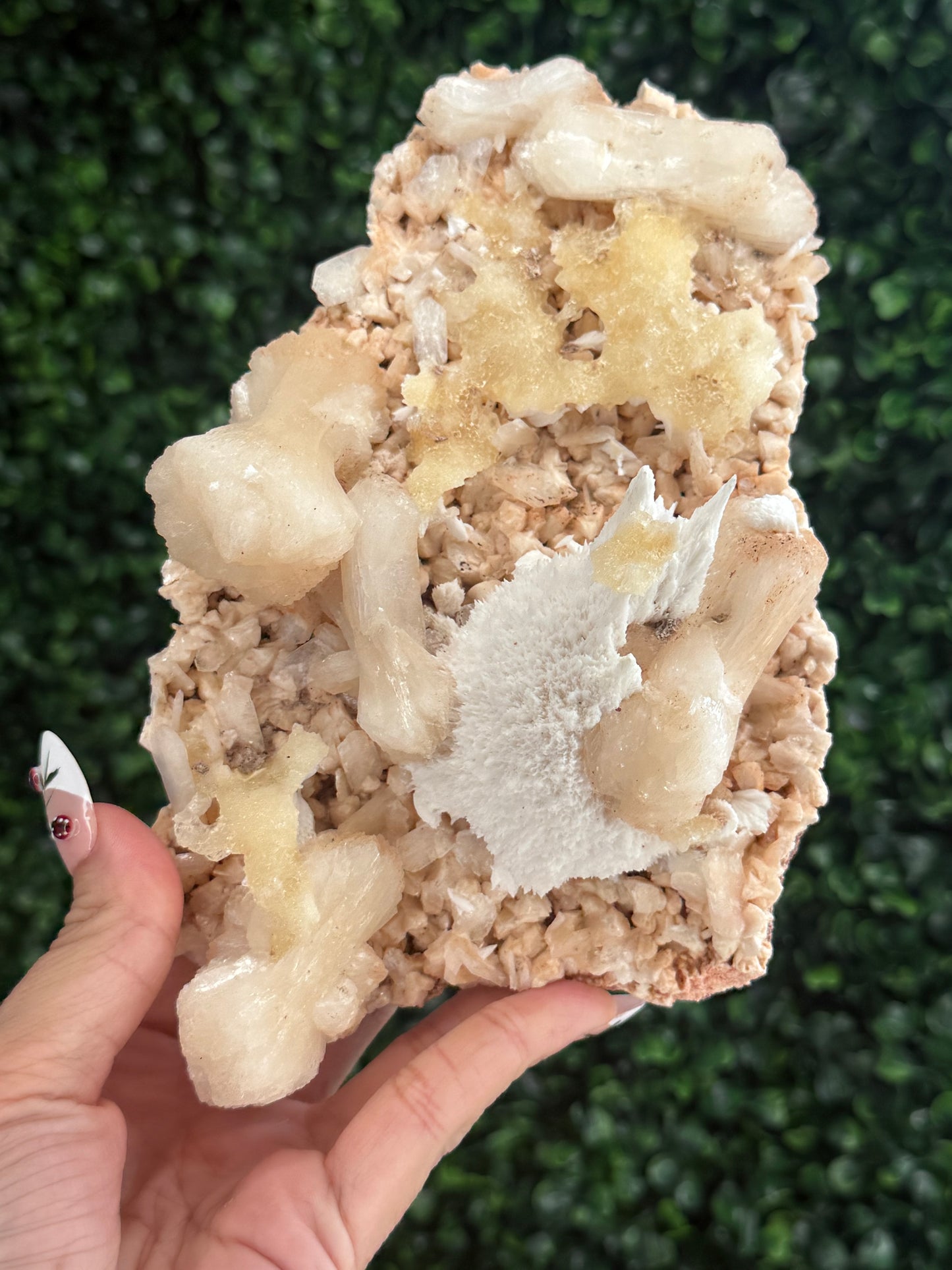 Stilbite and Mordenite on Heulandite Crystal Specimen - India - 505g