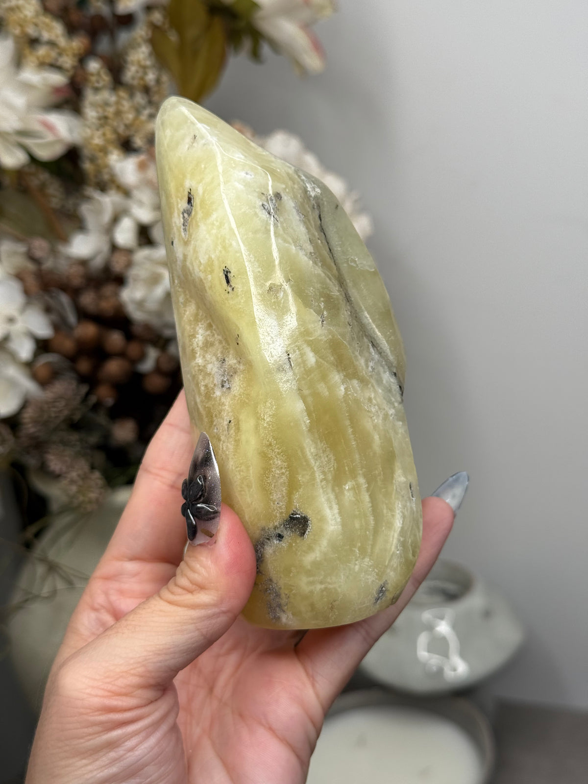 Yellow Aragonite Freeform Crystal Carvings N - Pakistan