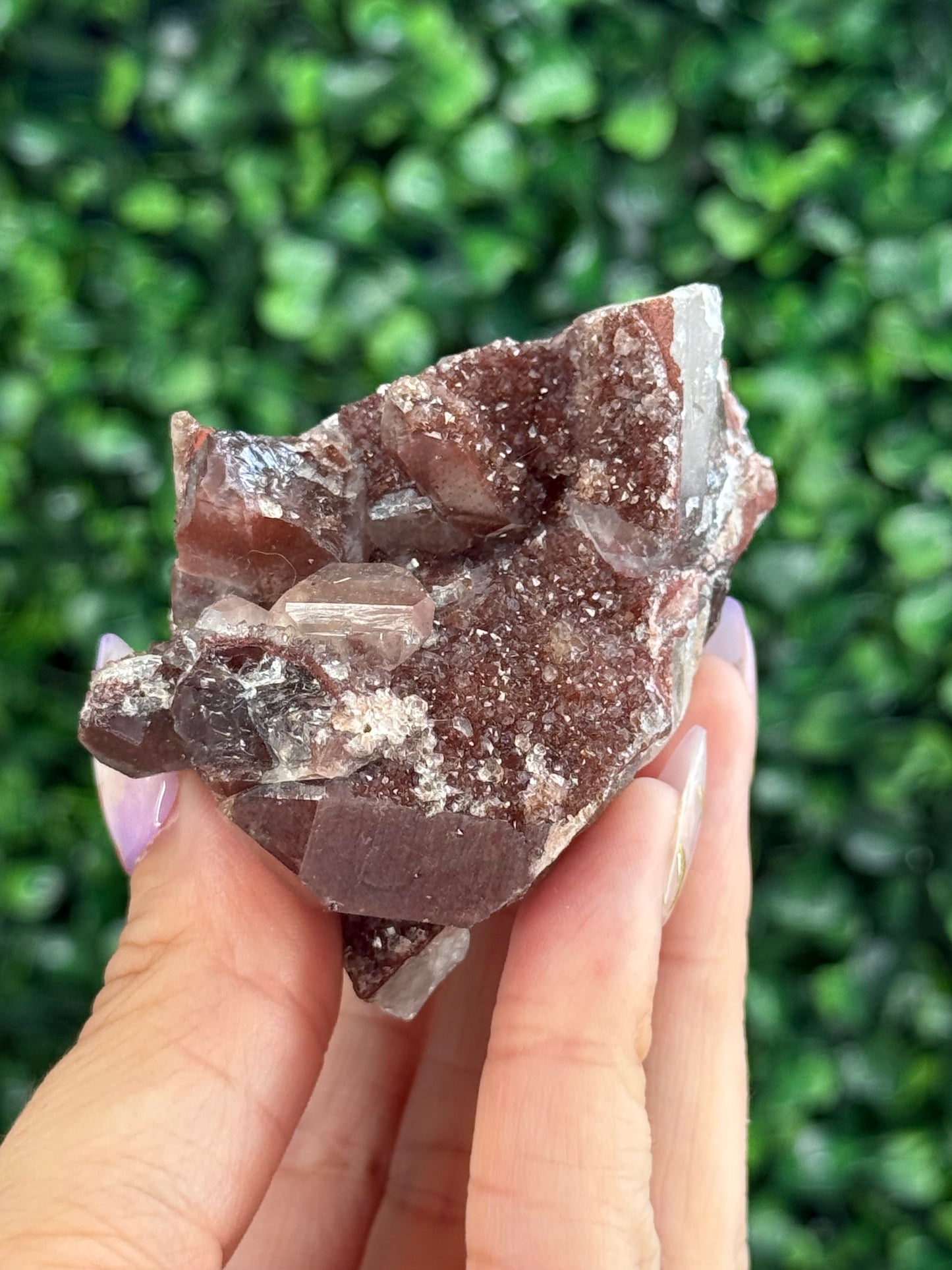 Red Hematite Quartz Crystal Specimen - Morocco C