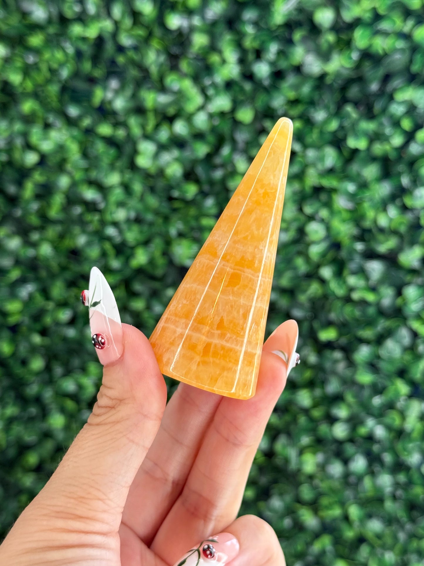 Orange Calcite Ring Holders from India