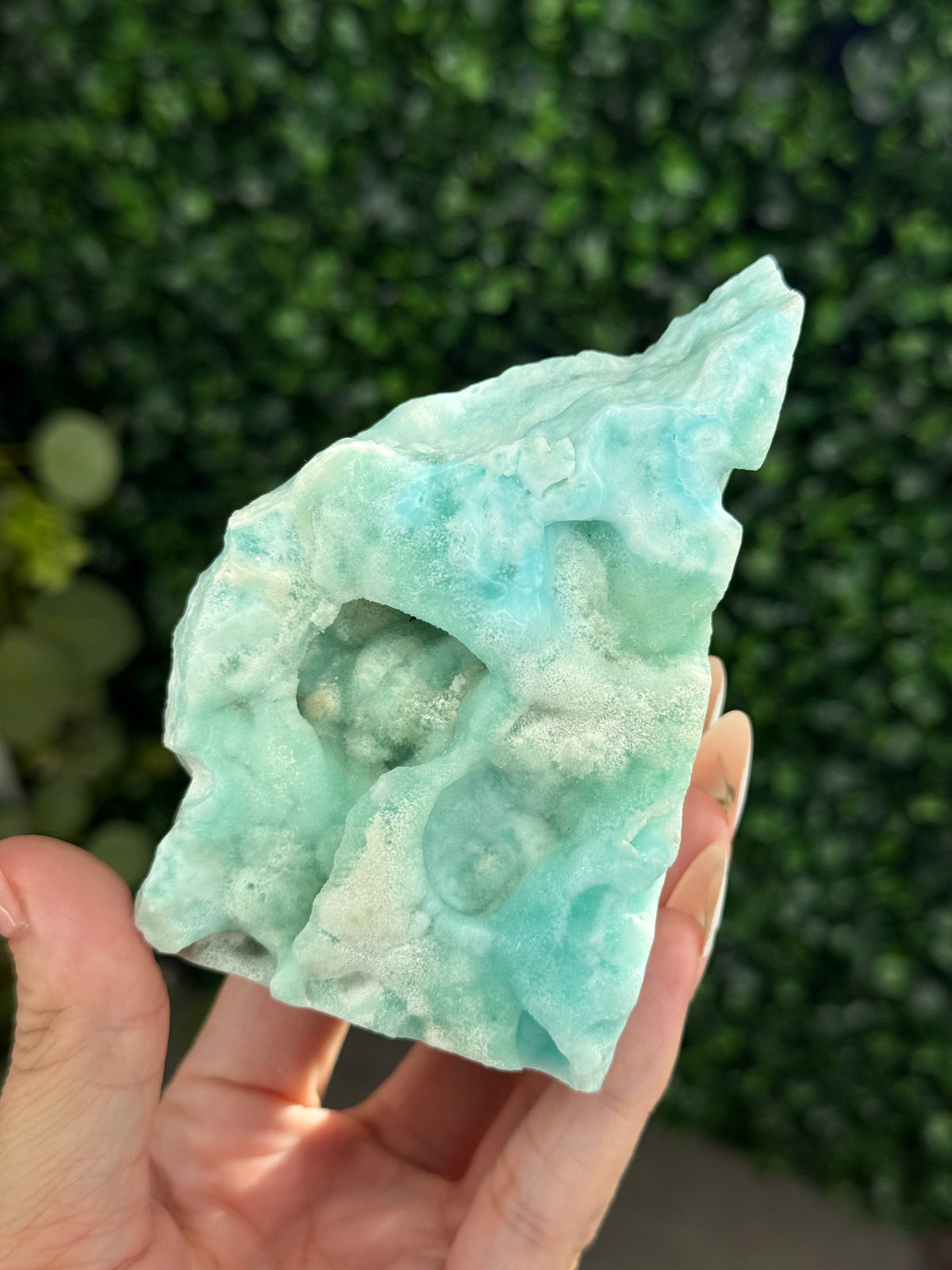 Half polish Blue Aragonite Freeform - X
