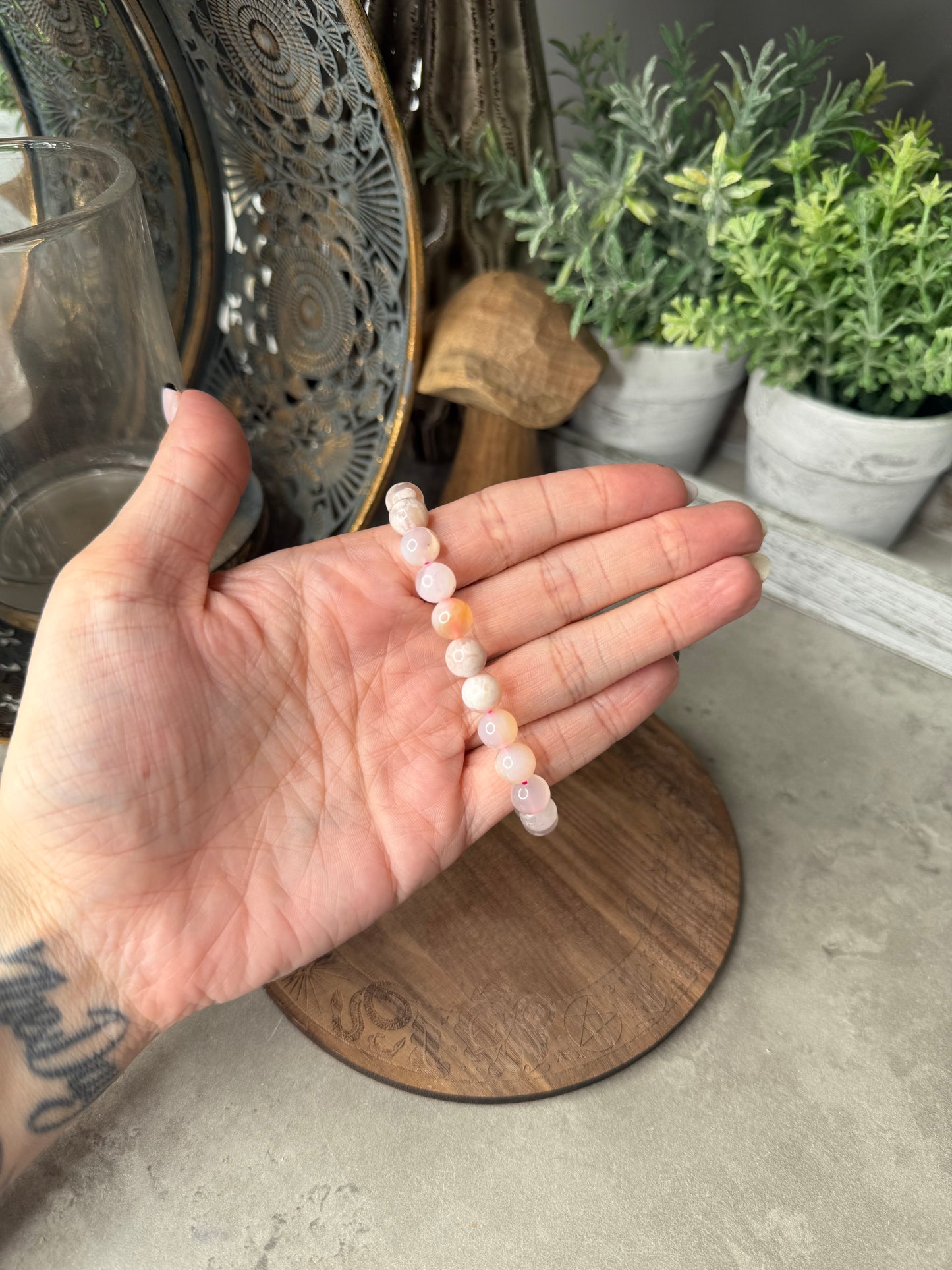 Agate Crystal Beaded Bracelet