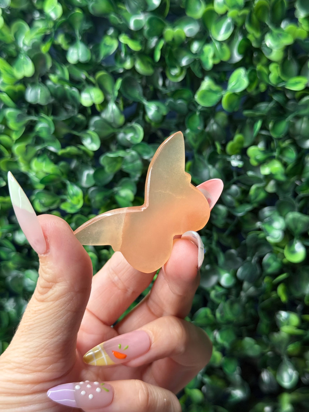 Peach Calcite Mini Butterfly Crystal Carvings - Pakistan