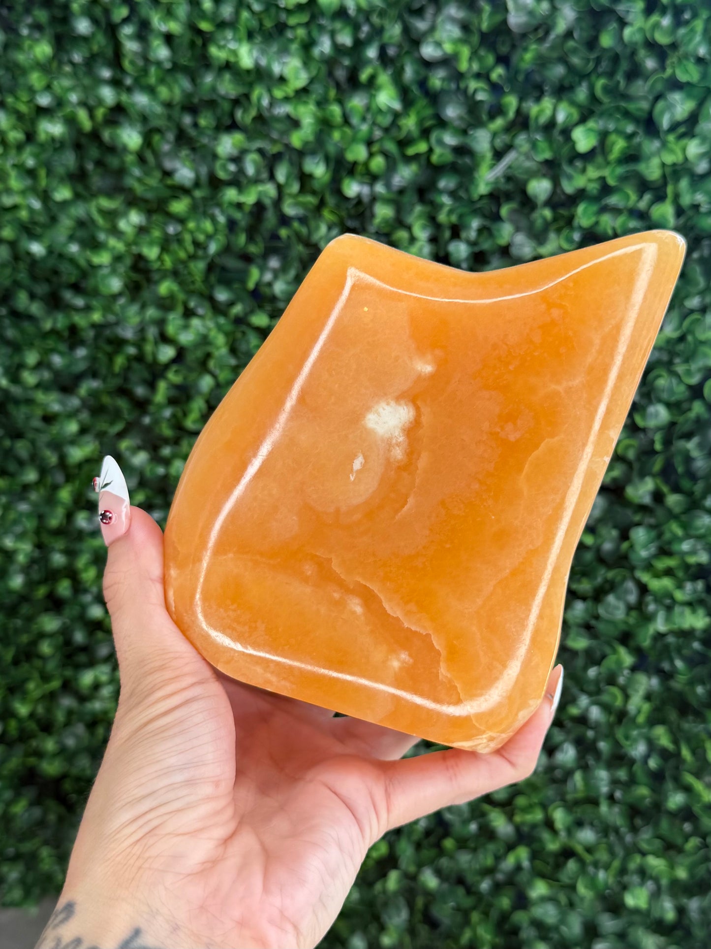XL Orange Calcite Polished Freeform Crystal Carvings from India G 1.6kg