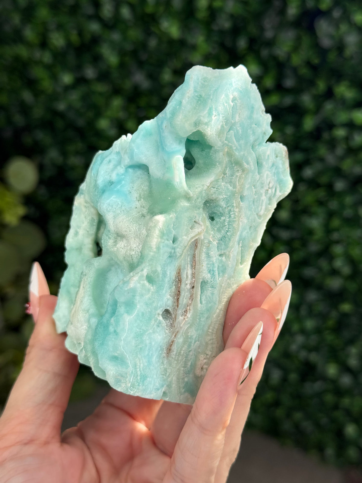 Half polish Blue Aragonite Freeform - X