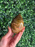 Colourful Moss Agate Teardrop Crystal Carving from Indonesia - A