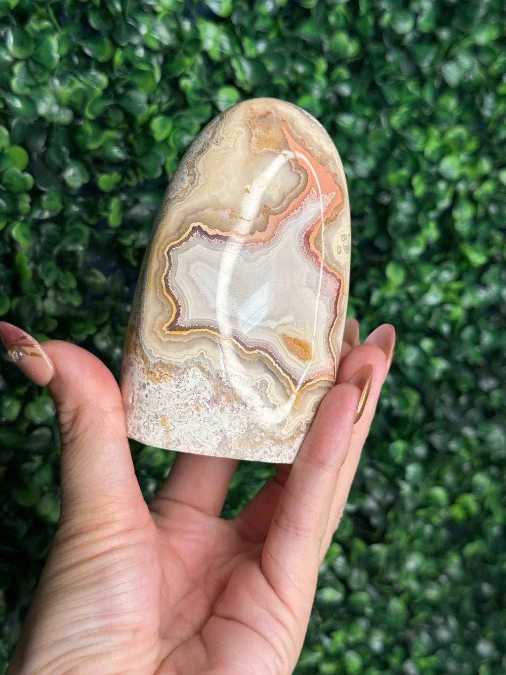 Colourful Crazy Lace Agate Freeform Crystal Carving from Indonesia B