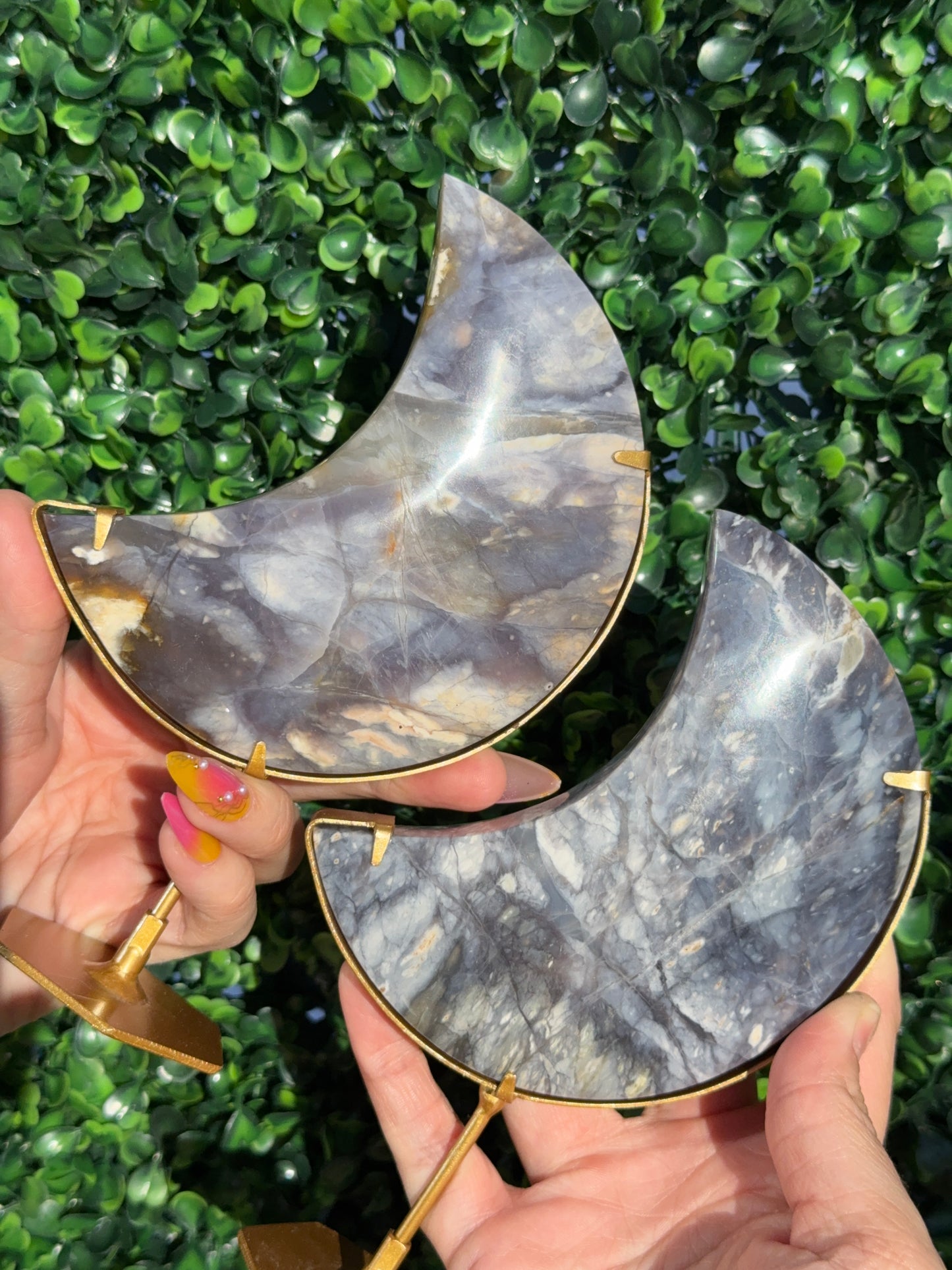 Purple Chalcedony Moons - Indonesia