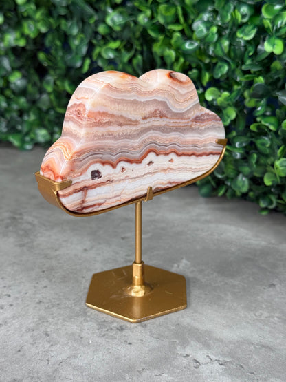 Pink Crazy Lace Agate Cloud Crystal Carvings - Indonesia