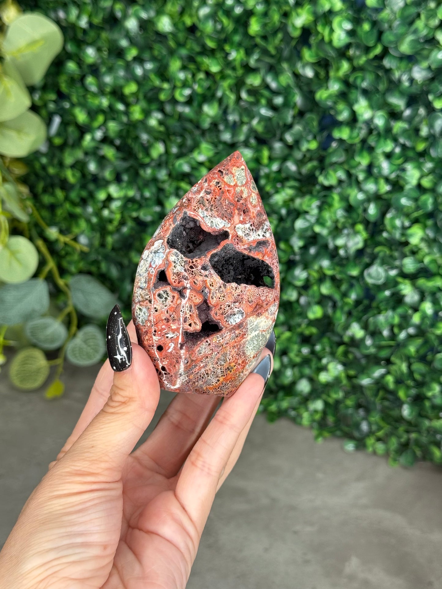 Red Marcasite Teardrop B