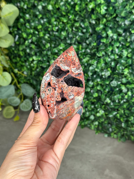 Red Marcasite Teardrop B