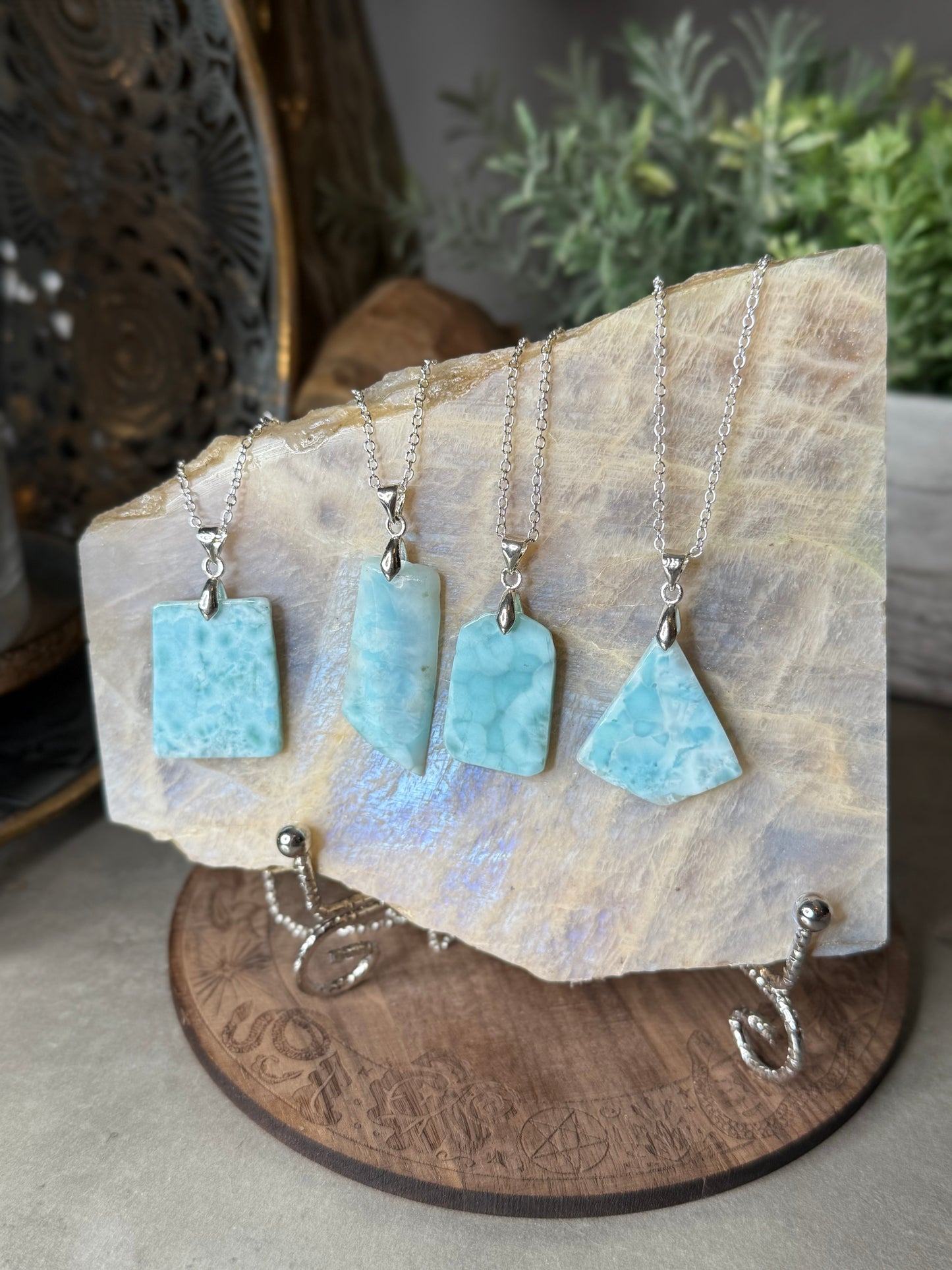 Larimar Silver Plate Pendants A - D