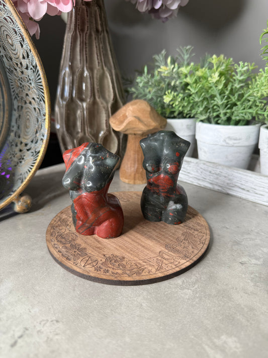 African Bloodstone Goddess Crystal Carvings