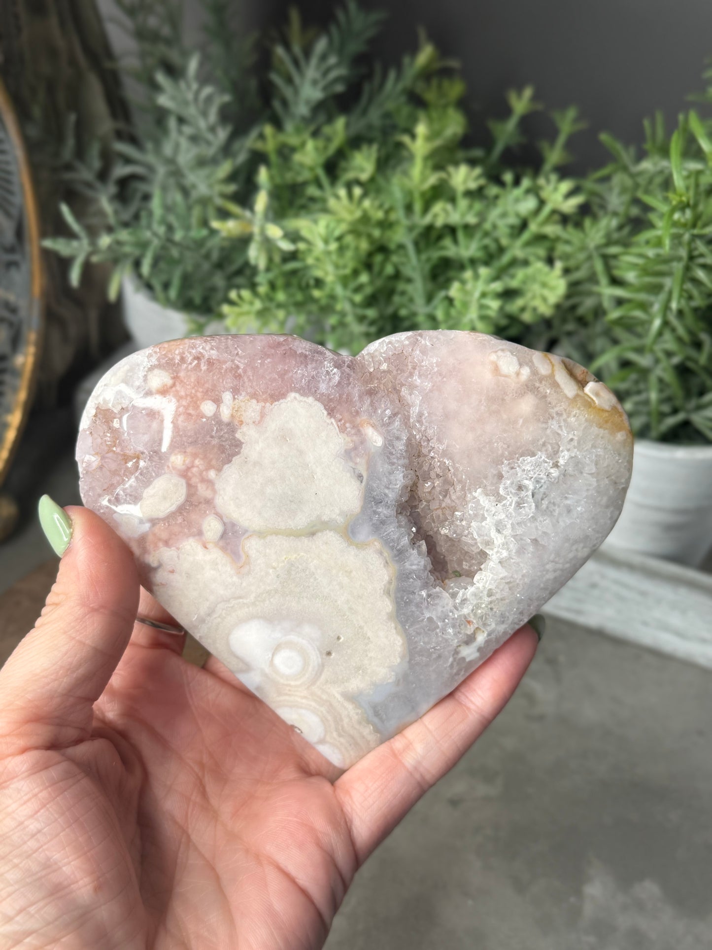 Druzy Pink Amethyst Crystal Heart