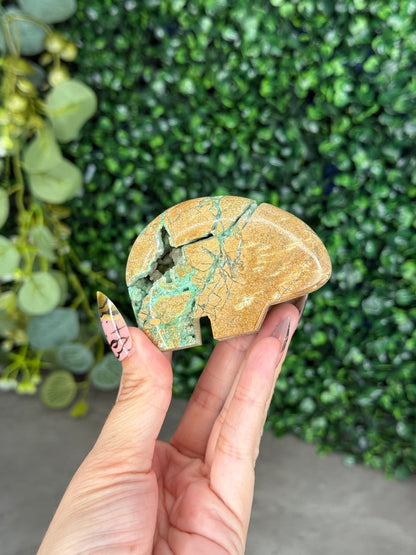 Smithsonite Bear Crystal Carving