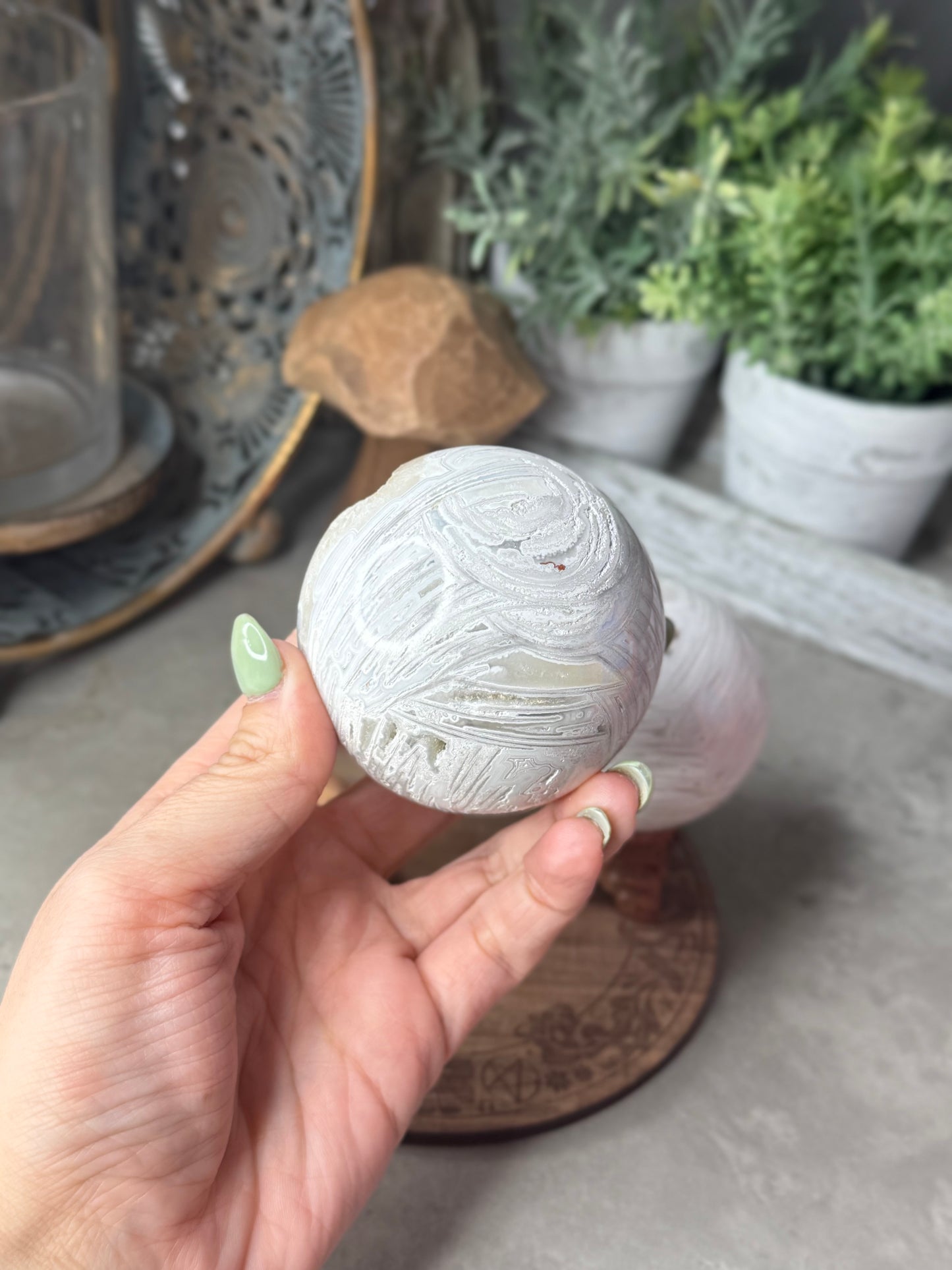 White Crazy Lace Agate Spheres