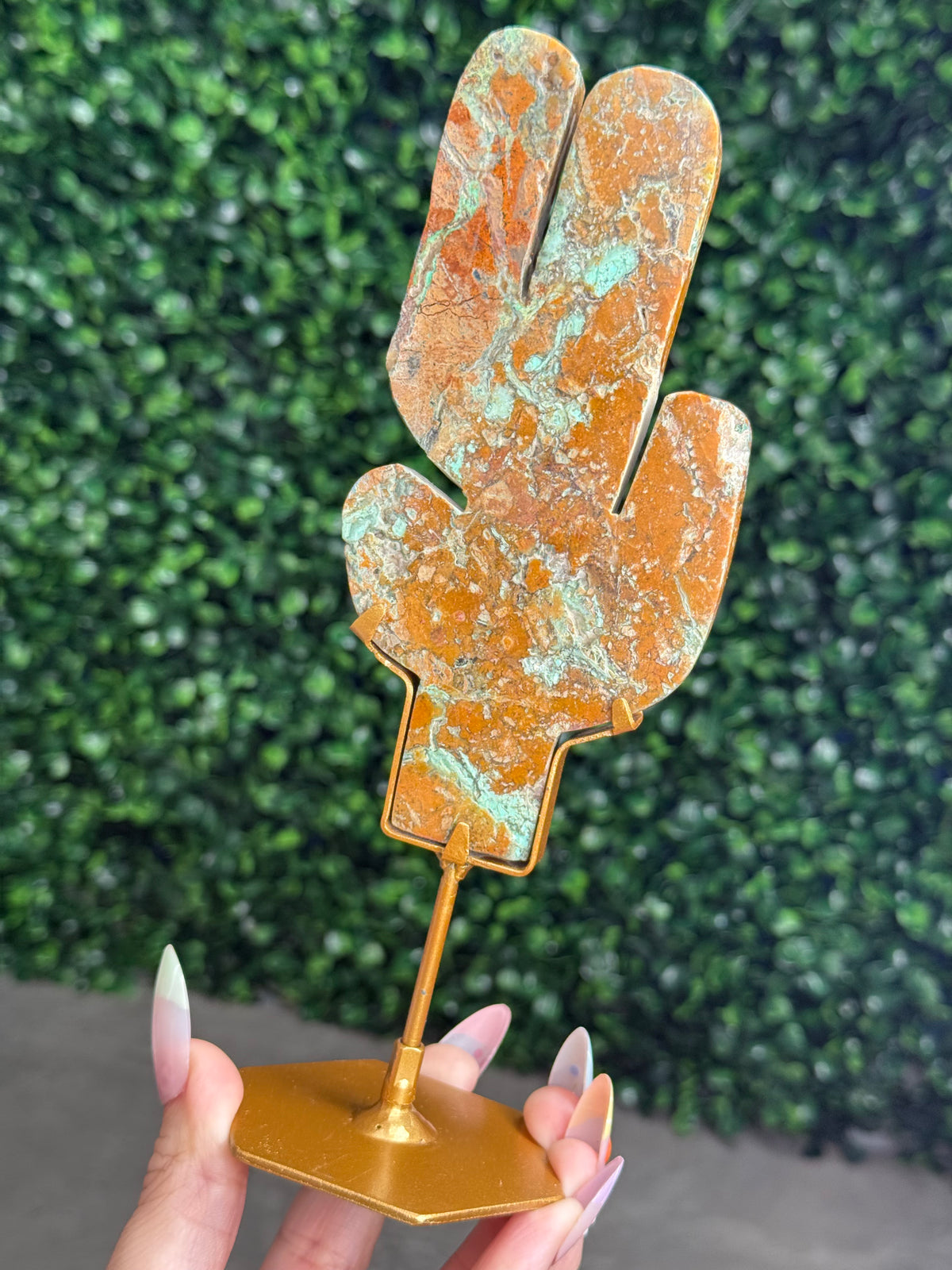 Smithsonite Cactus Crystal Carving - Indonesia - A