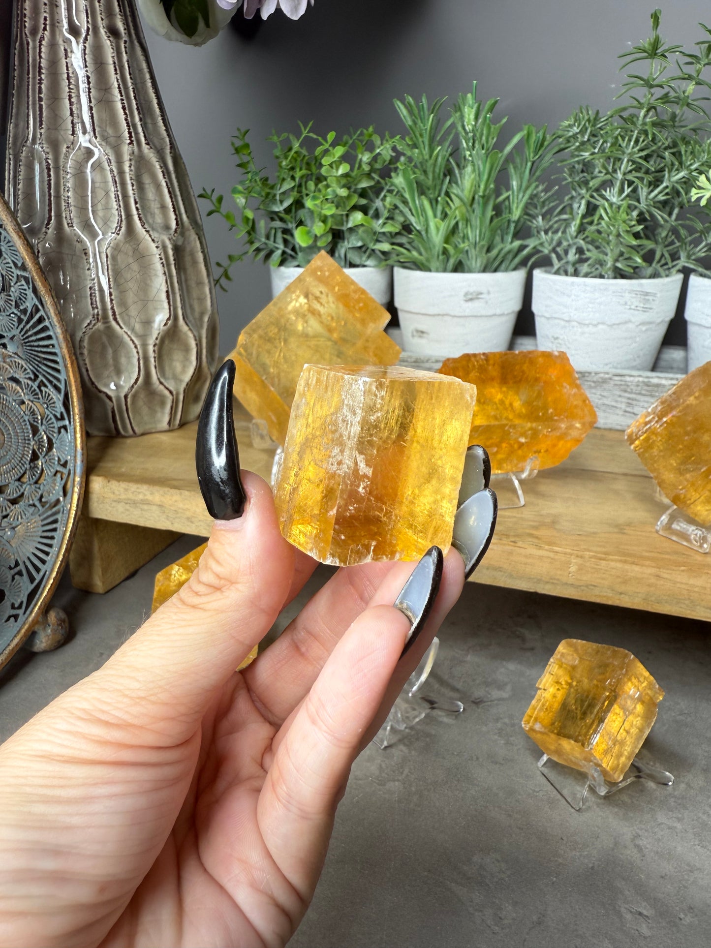 AAA Raw Optical Honey Calcite Crystals