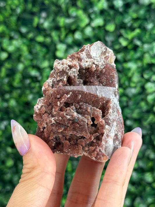 Red Hematite Quartz Crystal Specimen - Morocco B
