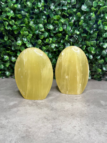 Lemon Calcite Rounded Freeform Crystal Carvings from Pakistan