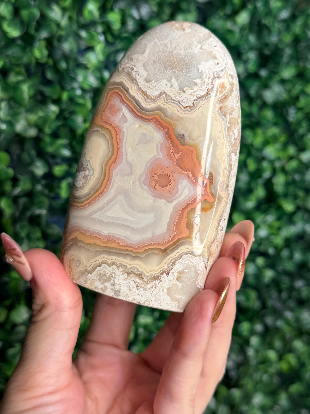 Colourful Crazy Lace Agate Freeform Crystal Carving from Indonesia A