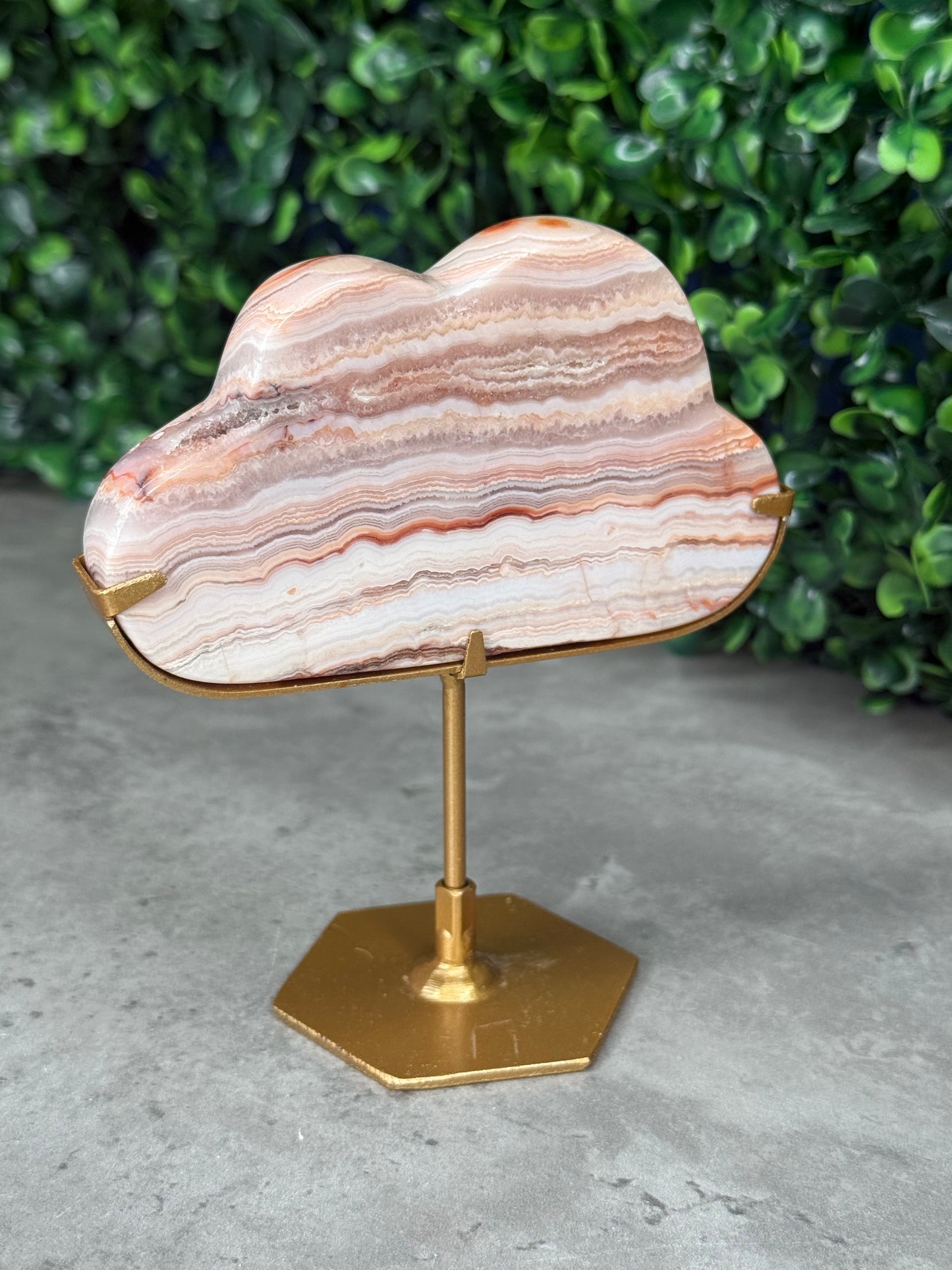 Pink Crazy Lace Agate Cloud Crystal Carvings - Indonesia