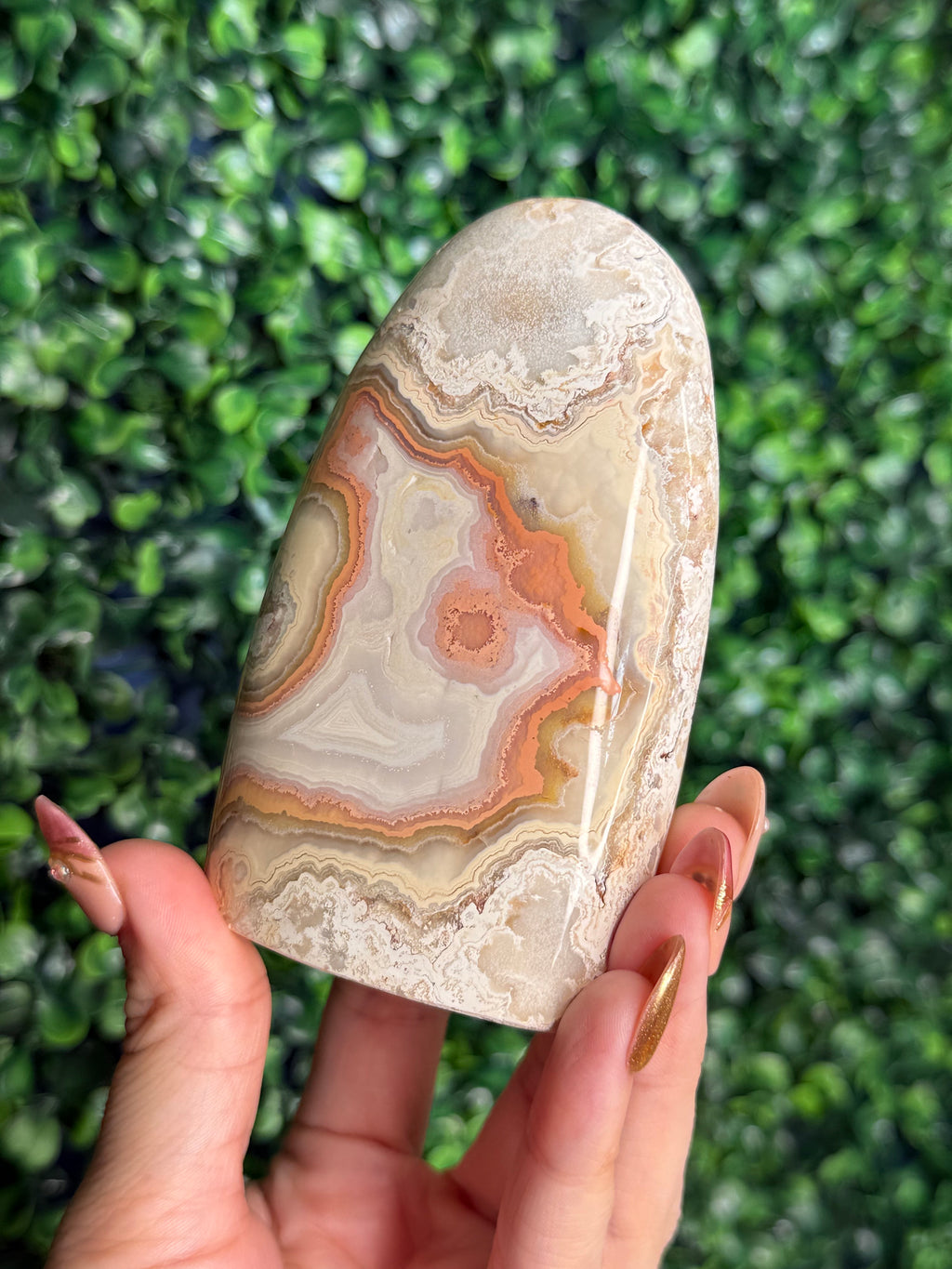 Colourful Crazy Lace Agate Freeform Crystal Carving from Indonesia A