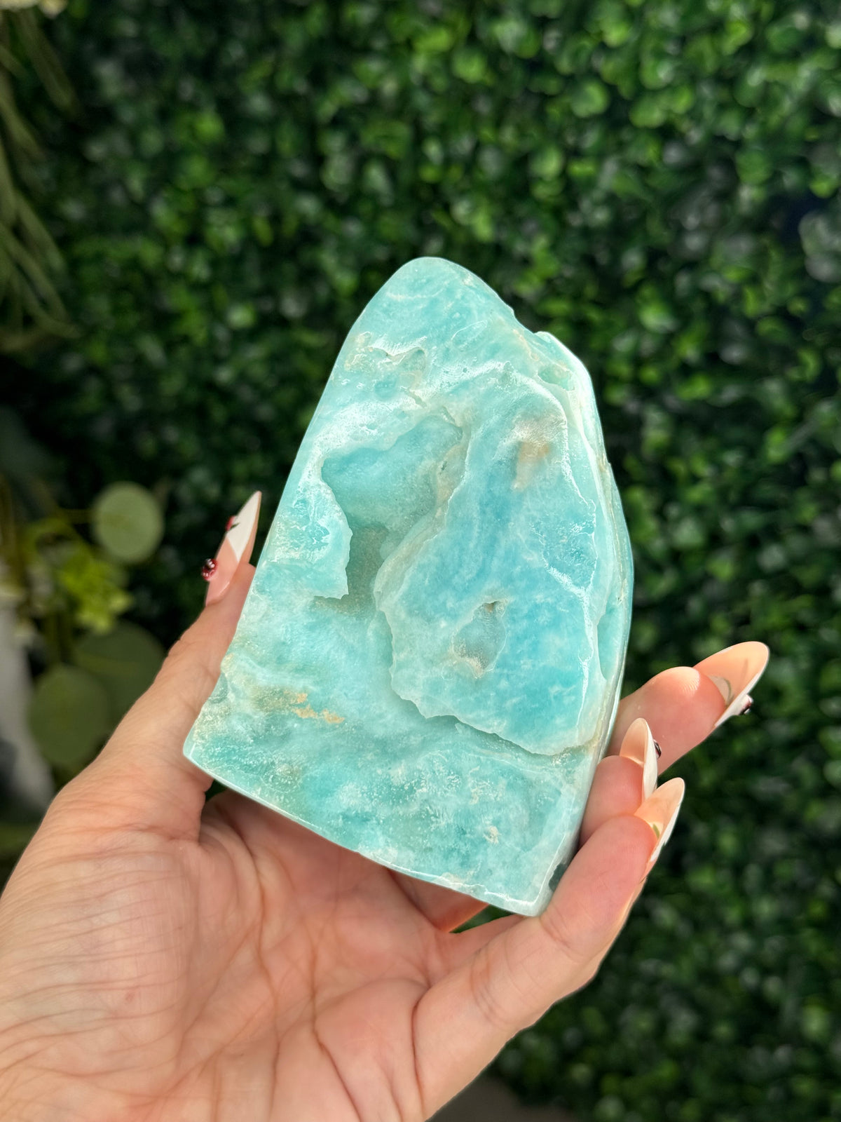 Half polish Blue Aragonite Freeform - L
