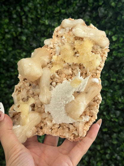 Stilbite and Mordenite on Heulandite Crystal Specimen - India - 505g