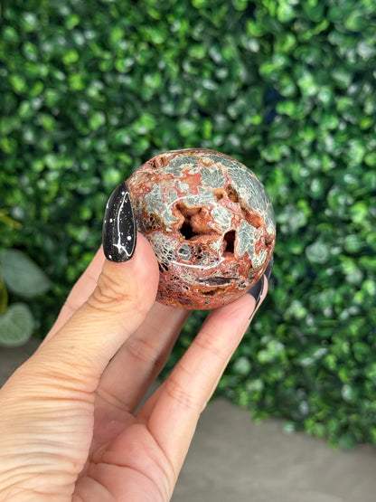 Red Marcasite Sphere Crystal carving V - Indonesia