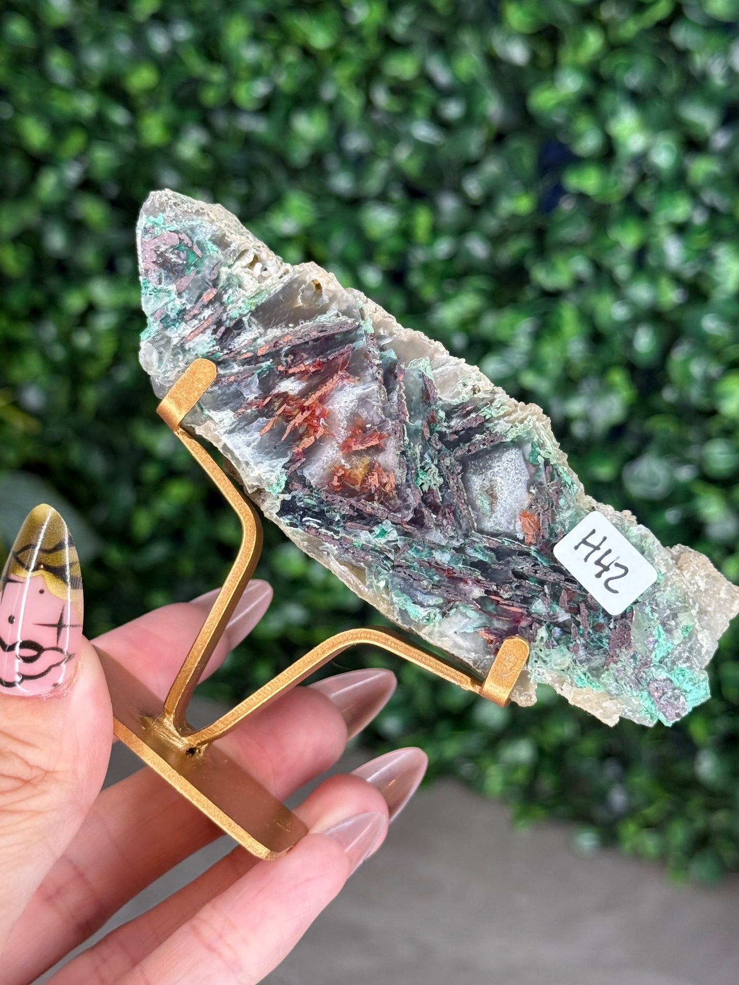 Chrysocolla with Native Copper in Chalcedony