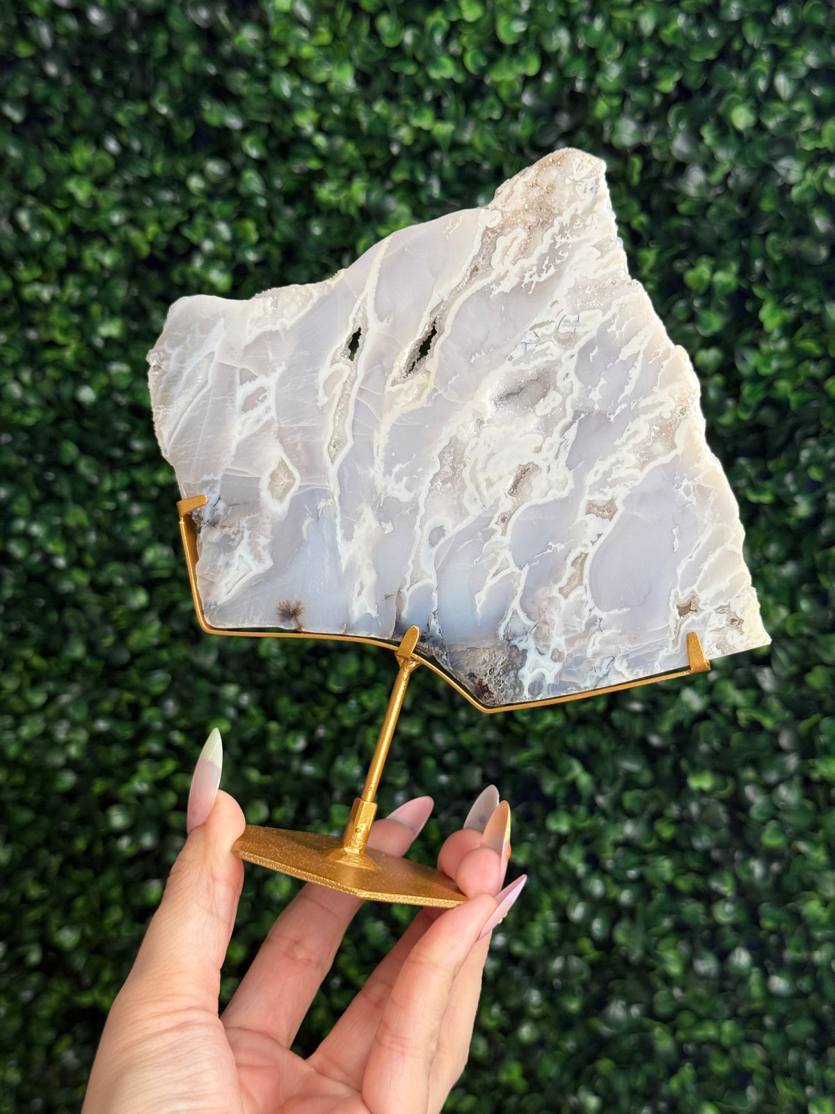 White Plume Agate Slab - Indonesia - A