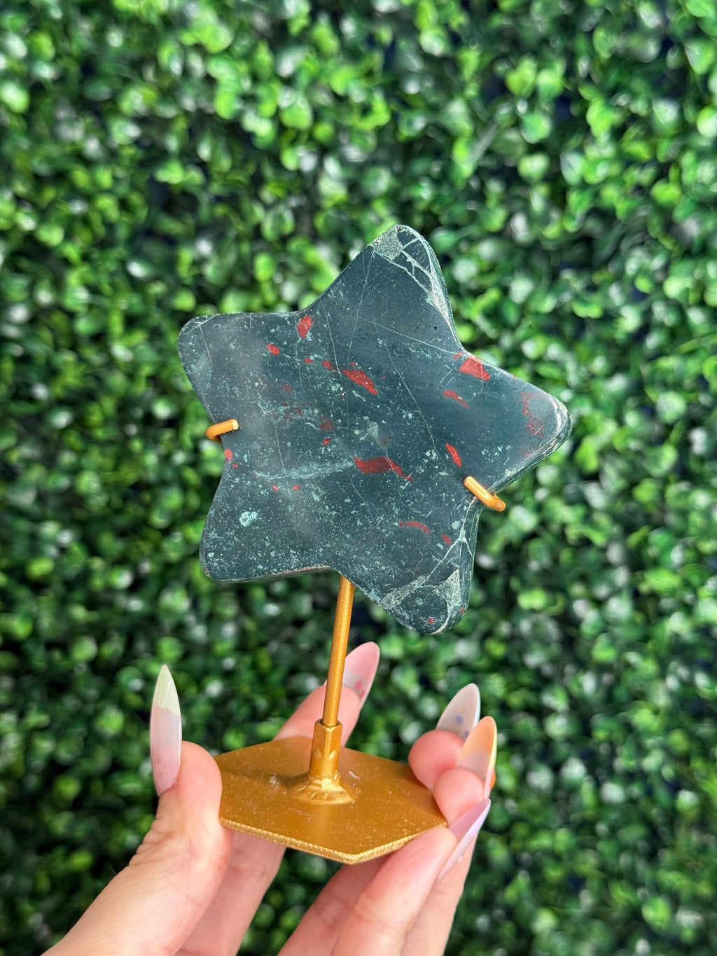 Green Jasper Star Crystal Carving - Indonesia A