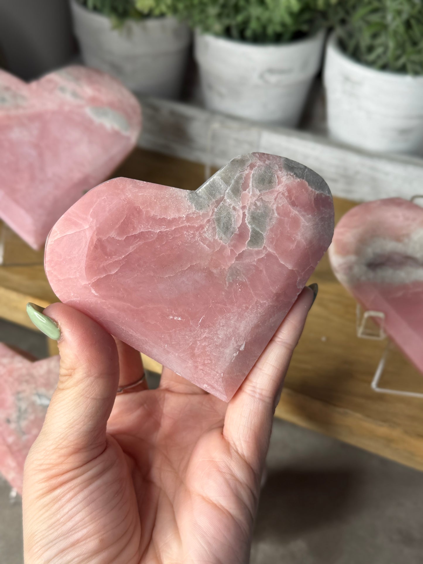 Pink Opal Crystal Hearts