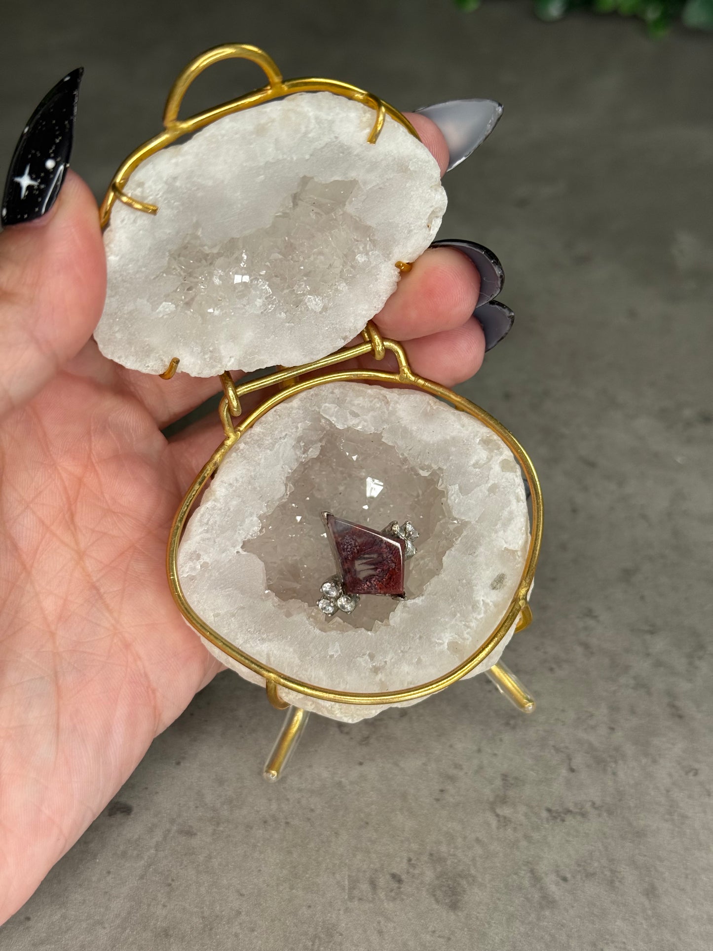 Agate Geode Ring Boxes with Stand