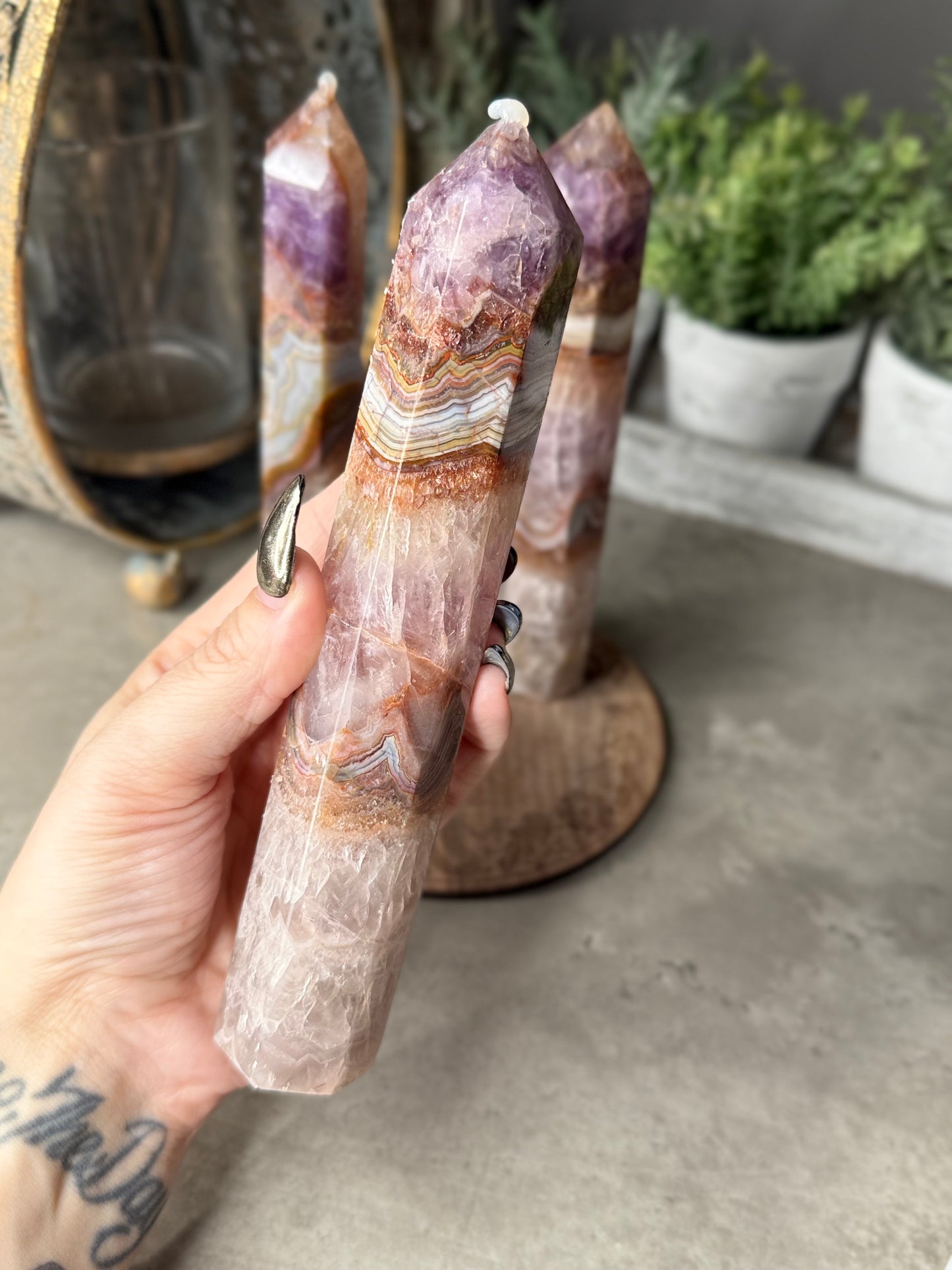 Large Amethyst Crazy Lace Agate Towers