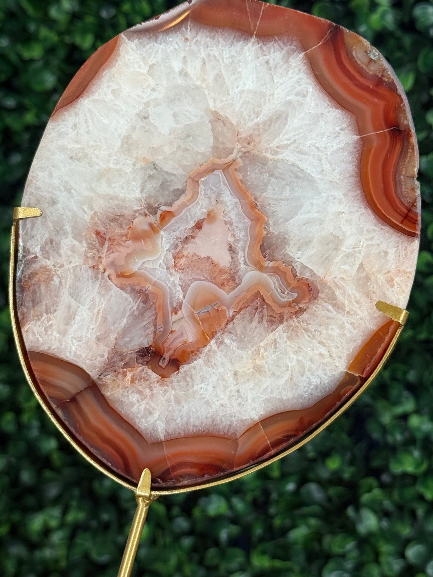 Large Polished Banded Agate Crystal Slab - Indonesia