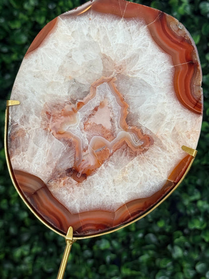 Large Polished Banded Agate Crystal Slab - Indonesia