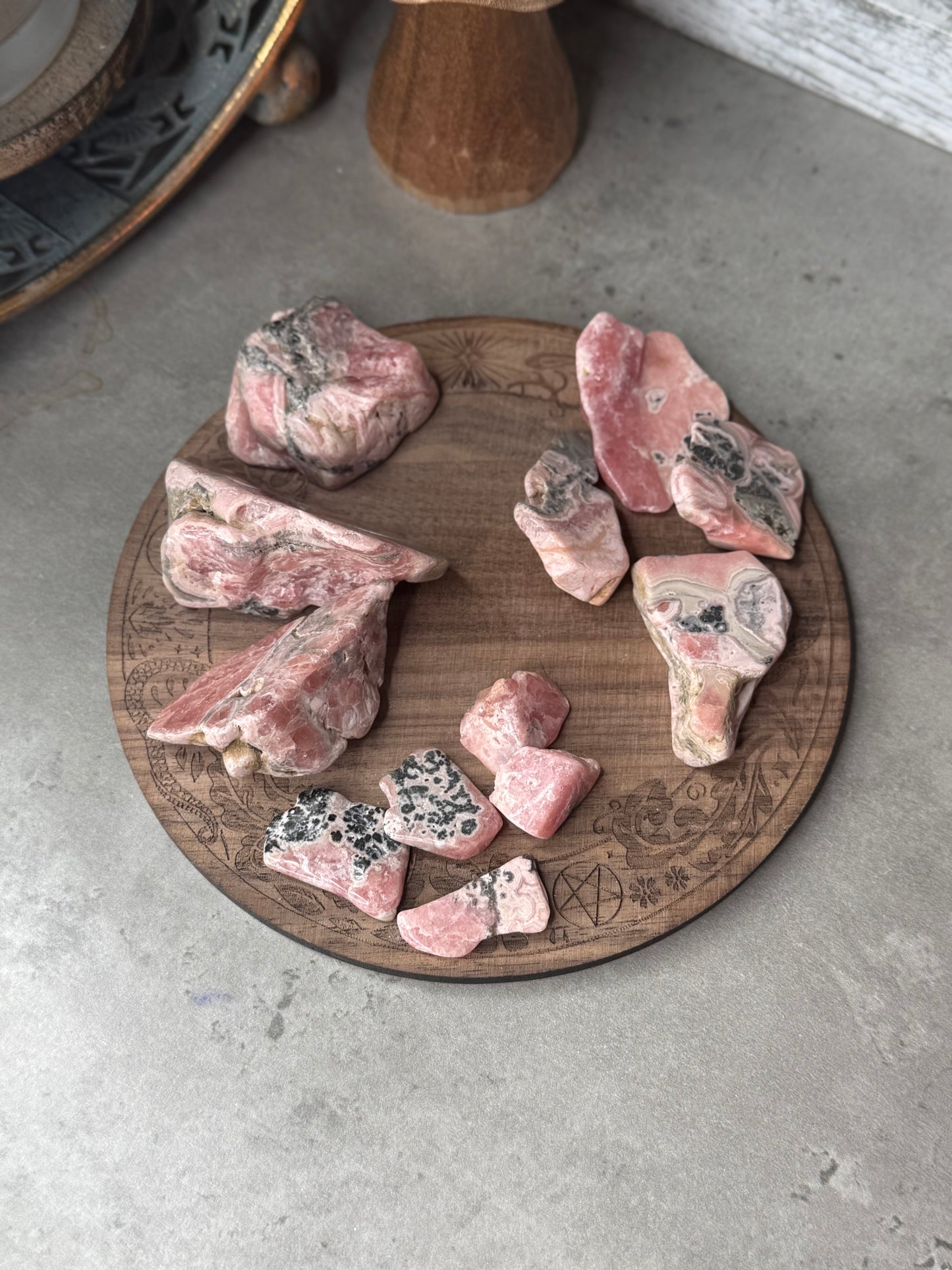 Rhodochrosite Crystal Tumbles and Chips